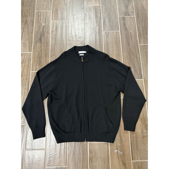 Peter Millar Other - Peter Millar Extra fine Italian Merino Wool Full Zip Black Sweater Men's XL